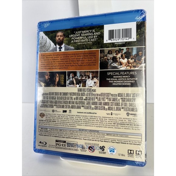 Just Mercy (2019, Blu-ray) Michael B. Jordan Jamie Foxx Brie Larson New Sealed - Picture 2 of 2